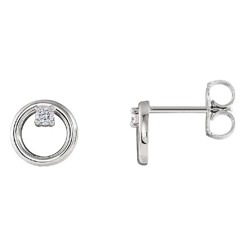 7.25mm Platinum .06 CTW (G-H, SI2-SI3) Diamond Circle Post Earrings