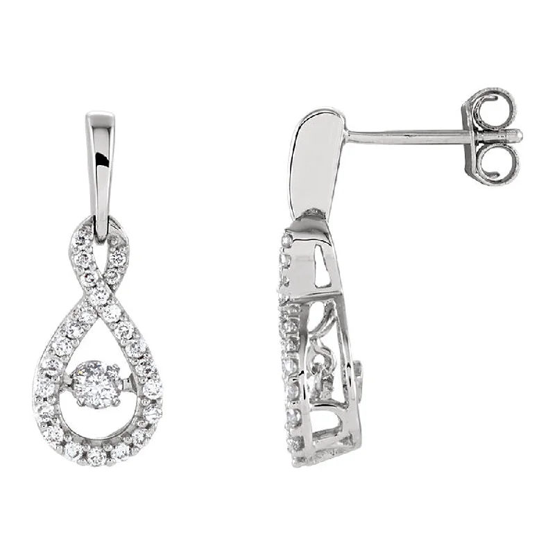 8 x 22mm 14k White Gold 3/8 CTW Diamond Infinity Earrings (H-I, I2)