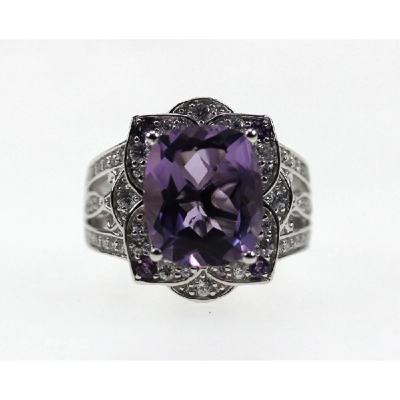 Bespoke gemstone rings tailored to preferences took weeks to make-925 Sterling Silver African Amethyst Ring