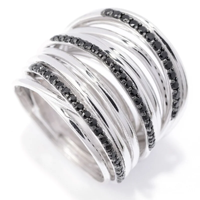 Trendy gemstone rings in modern minimalist styles are popular-925 Sterling Silver Black Spinel Ring