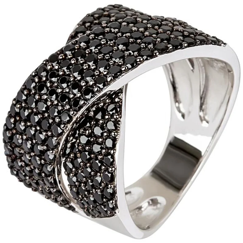 Her elegant gemstone rings featuring sparkling rubies turned heads-925 Sterling Silver Black Spinel Ring