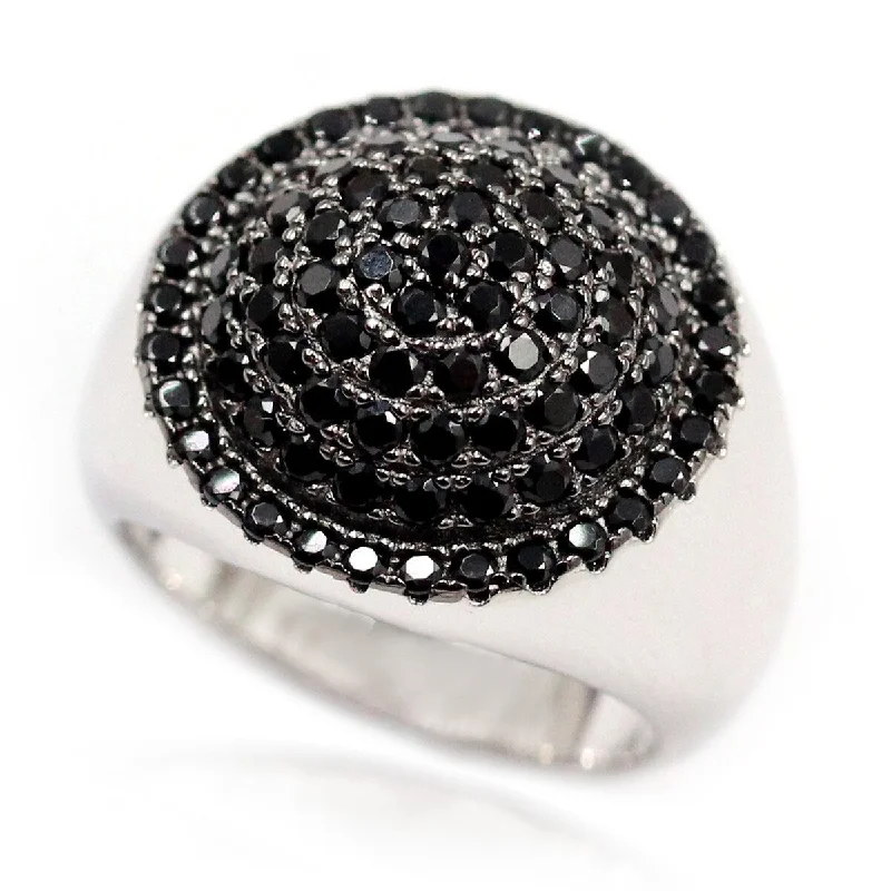 Heirloom gemstone rings passed down through generations held memories-925 Sterling Silver Black Spinel Ring