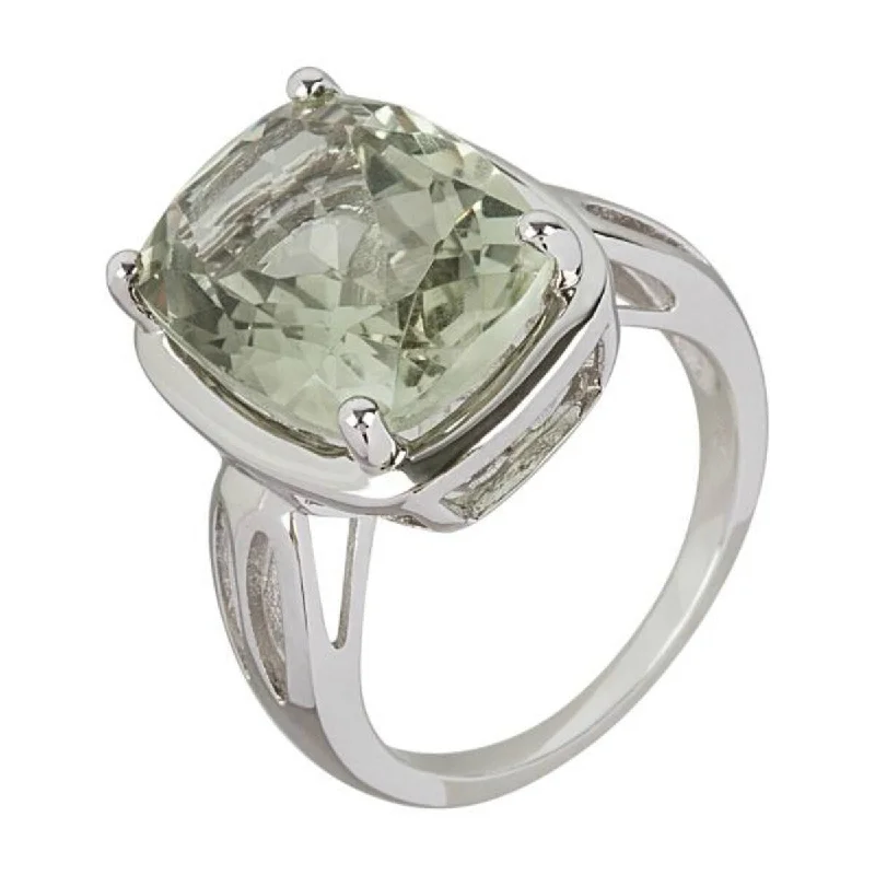 Her elegant gemstone rings featuring sparkling rubies turned heads-925 Sterling Silver Green Amethyst Ring