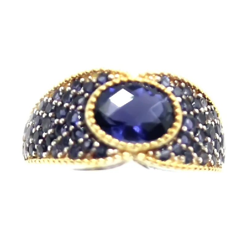 Classic gemstone rings in timeless gold bands never fade-925 Sterling Silver Iolite Ring