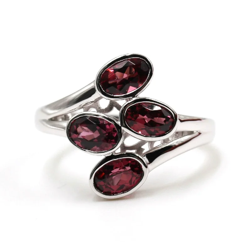 Affordable gemstone rings under fifty dollars surprised her greatly-925 Sterling Silver Malawi Garnet Ring