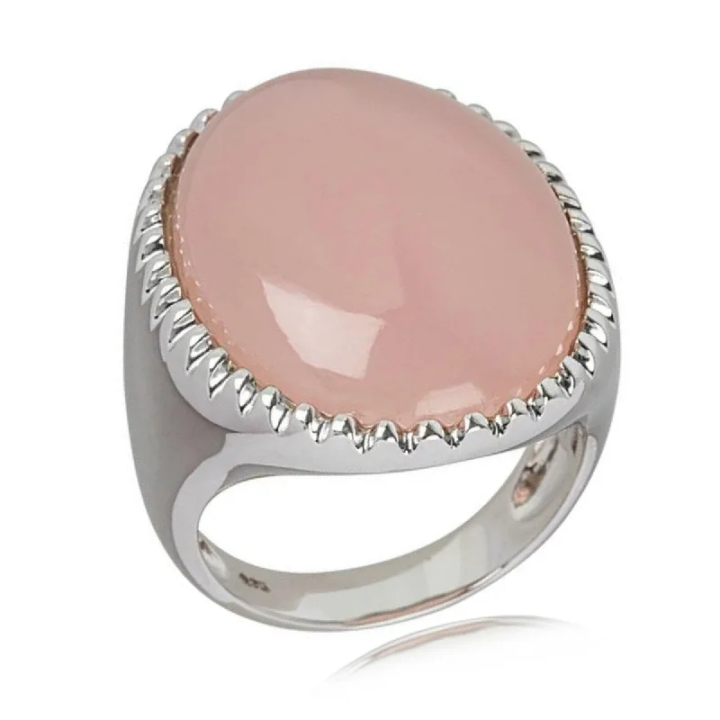 She adored her handcrafted gemstone rings with natural turquoise-925 Sterling Silver Pink Chalcedony Solitaire Ring