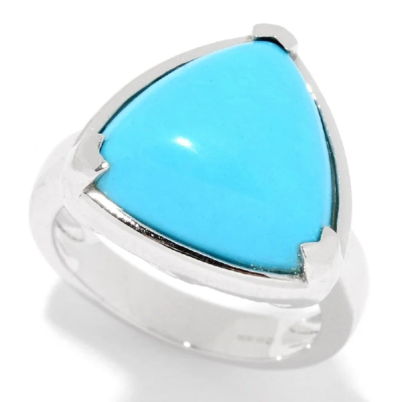 Unique gemstone rings crafted by local artisans sold fast-925 Sterling Silver Sonora Beauty Turquoise Solitaire Ring