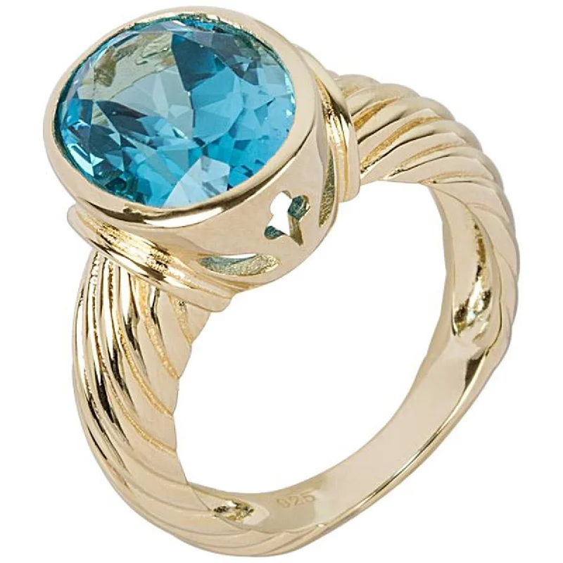 Restored antique gemstone rings regained their original stunning beauty-925 Sterling Silver Swiss Blue Topaz Ring