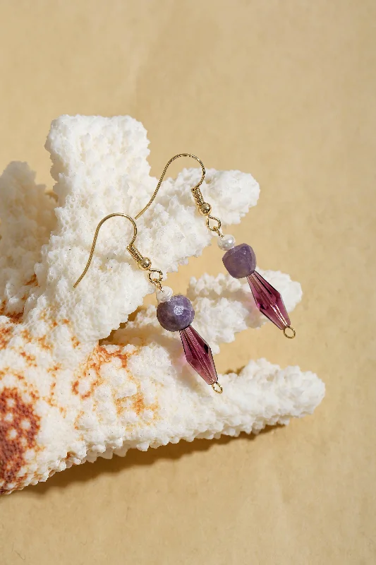 Aislinn Crystal Drop Lavender Earrings