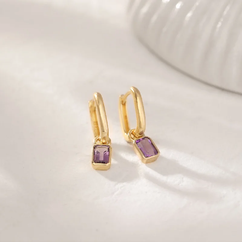 Drop earrings with classic pearls for timeless jewelry perfect for any occasion -Amethyst Drop Earrings