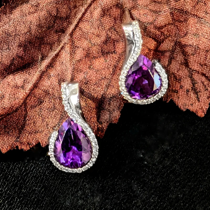 Amethyst Pear Earrings