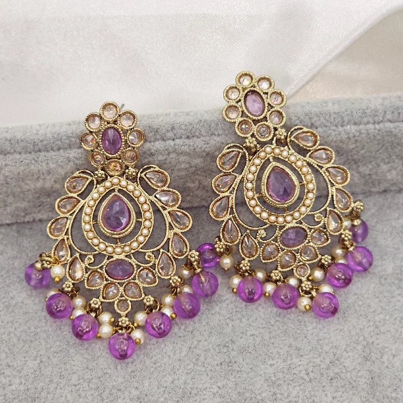 Drop earrings with sparkling crystals to enhance evening wear and glamour -Anisha Polki Diamond Earrings