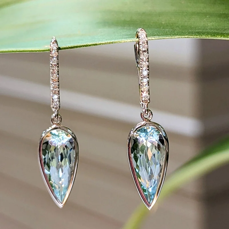 Aquamarine Pear Drop Earring