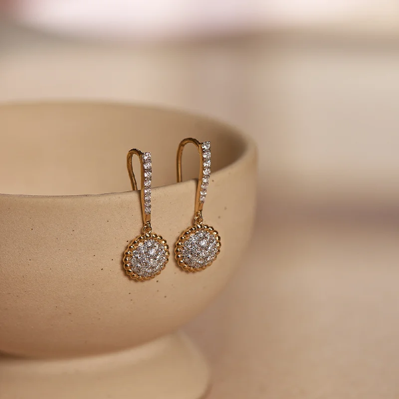 Drop earrings with mixed-metal finishes for a modern and versatile look -Beaded Diamond Drop Earrings