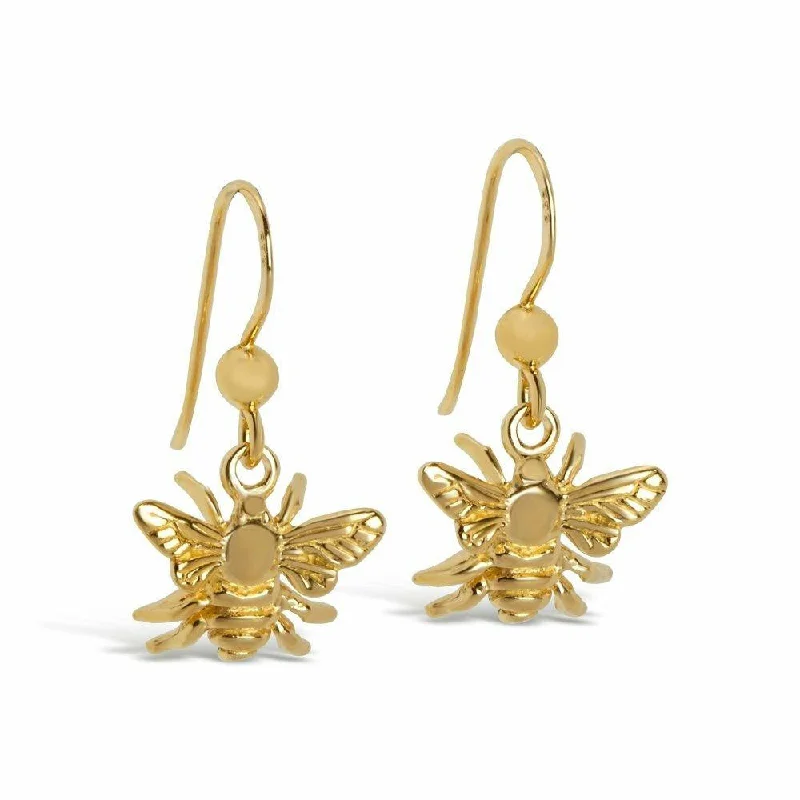 Drop earrings featuring black gemstones for a bold and sophisticated contrast -Bee Earrings | Gold