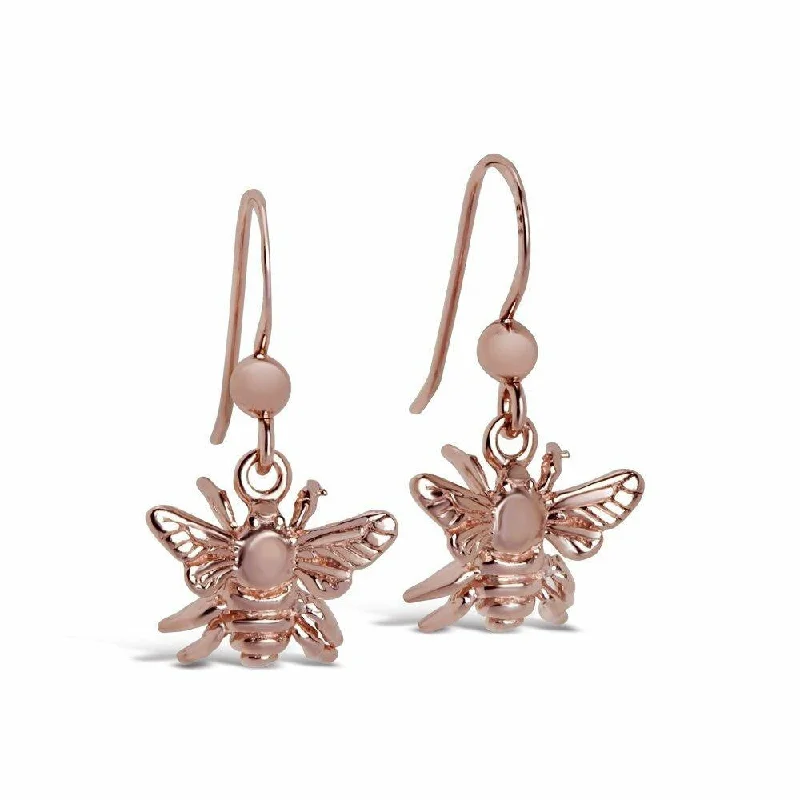 Simple drop earrings for everyday wear with classic and minimalist designs -Bee Earrings | Rose Gold