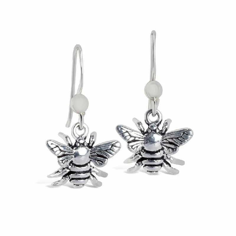 Drop earrings with large stone pendants for dramatic, show-stopping style -Bee Earrings | Silver