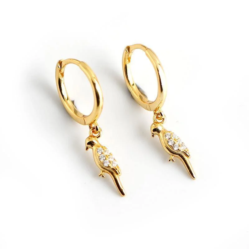 Long drop earrings with cascading layers for a bold and glamorous statement -Bird Drop Earrings