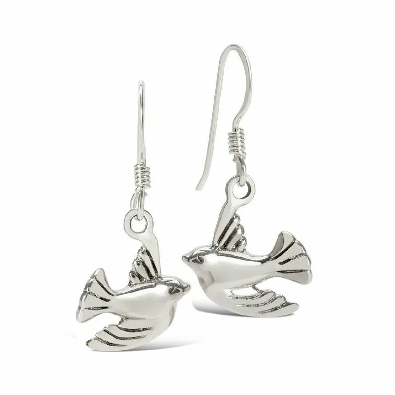 Drop earrings for summer outfits featuring seashells and beach-inspired designs -Bird Earrings | Silver