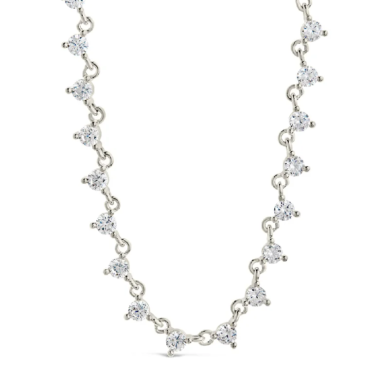 Drop earrings with large stone pendants for dramatic, show-stopping style -Blaire Staggered CZ Tennis Necklace