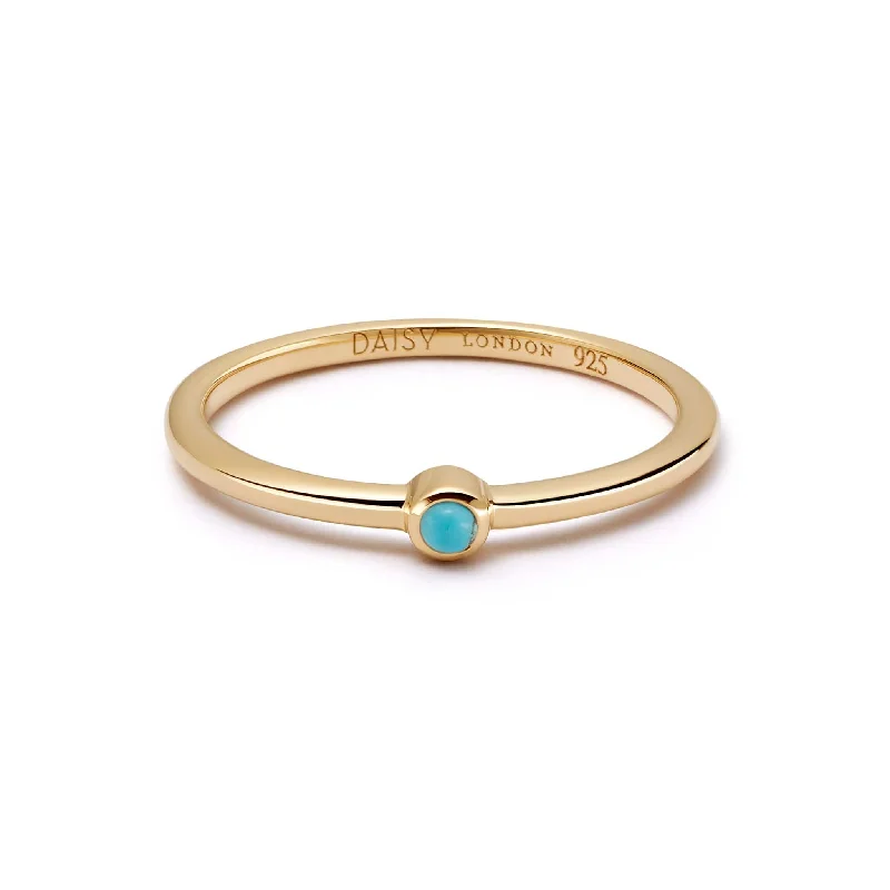 Her elegant gemstone rings featuring sparkling rubies turned heads-Turquoise Healing Stone Ring 18ct Gold Plate