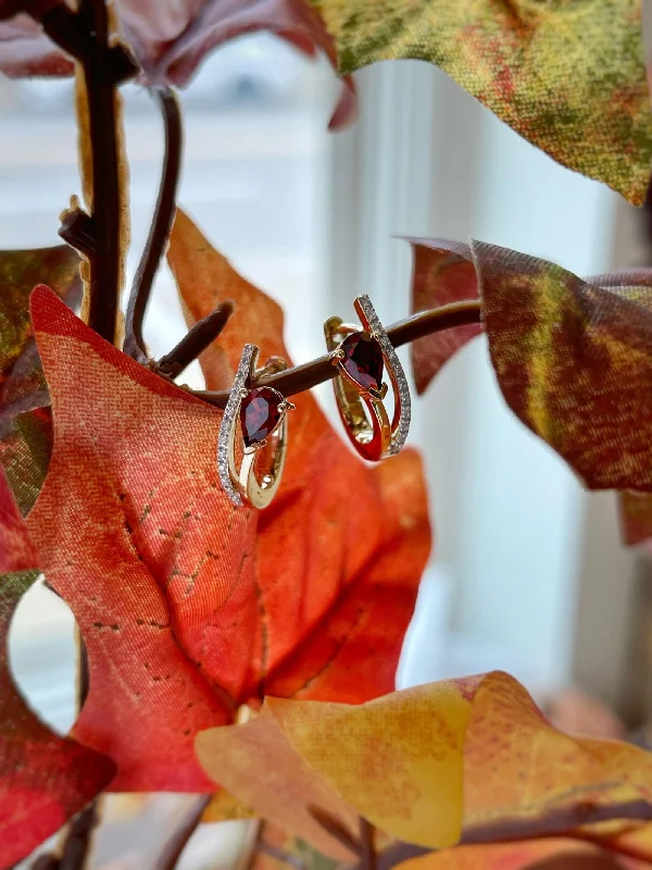 Red Garnet Swoop Hoops