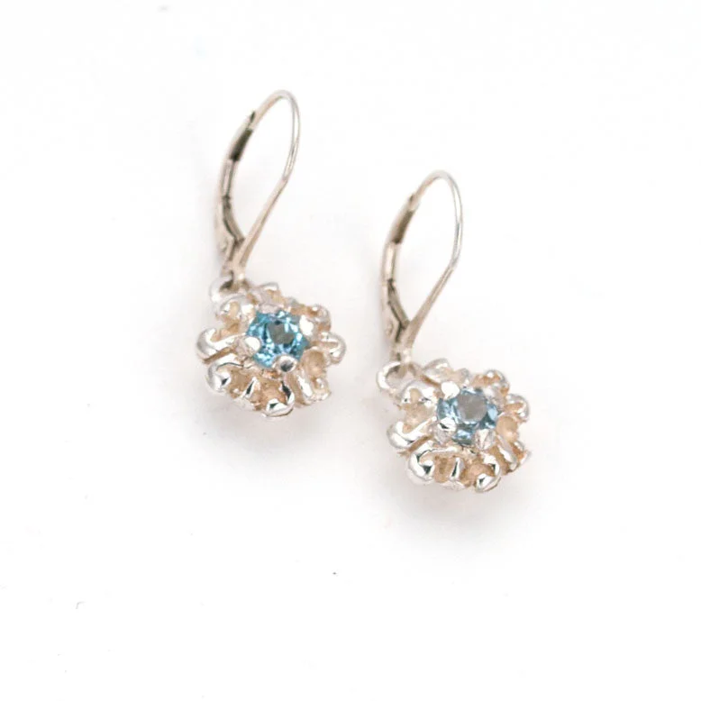 Drop earrings with ruby accents for a rich, luxurious look and timeless style -Little Bud Drop