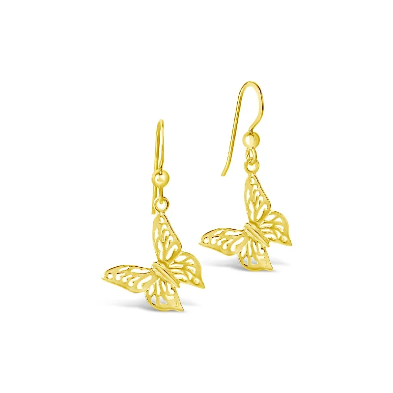 Drop earrings with boho-chic tassels and beads for an eclectic, artistic vibe -Butterfly Earrings | Gold