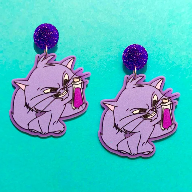 Drop earrings with dangling charms and beads for a playful and whimsical effect -Cat Yzma Drop Earrings