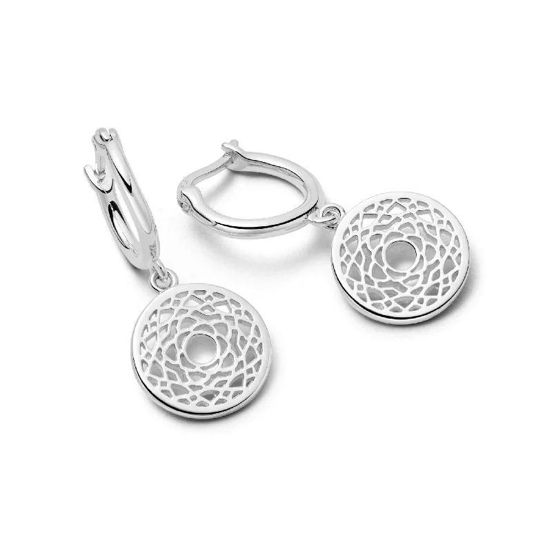 Drop earrings featuring leaf designs for nature-inspired jewelry and organic aesthetics -Chakra Earrings Sterling Silver