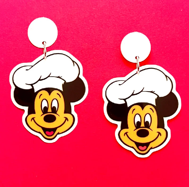 Drop earrings with mixed-metal finishes for a modern and versatile look -Chef Mouse Drop Earrings