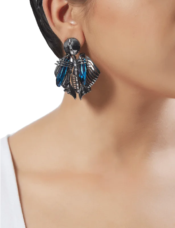 Drop earrings with silver or gold finish for versatile jewelry matching with outfits -Chrysalis Gunmetal Studs