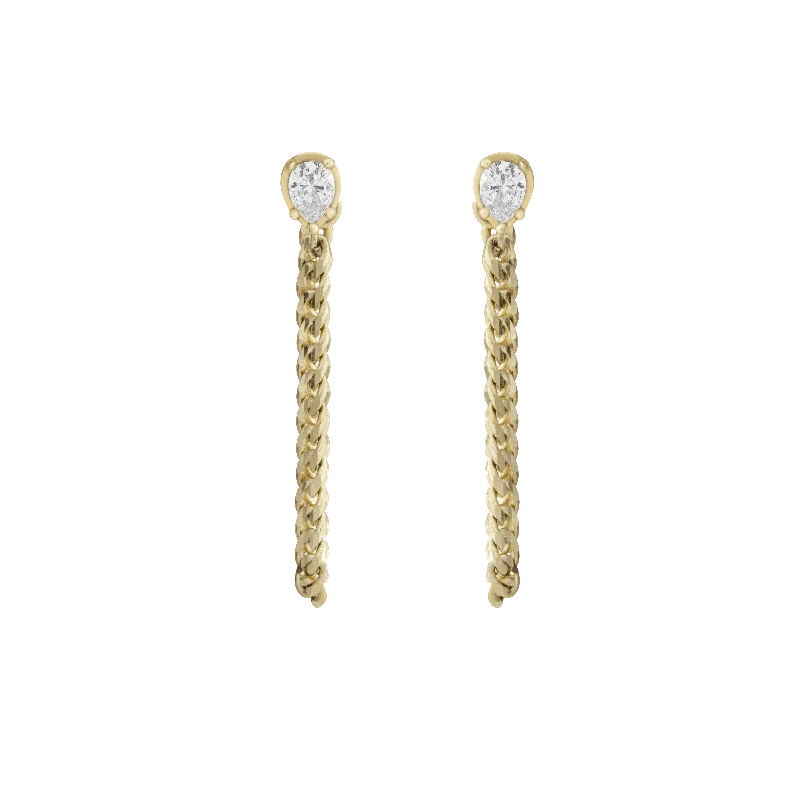 Drop earrings with pearl and crystal combinations for the perfect balance of elegance -Chuva chain earrings