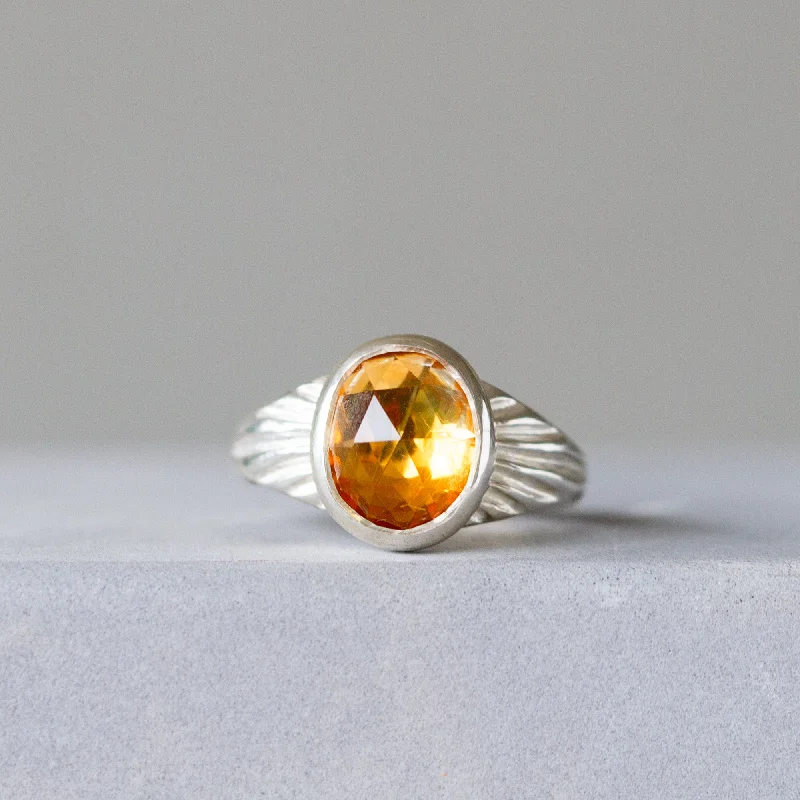 Restored antique gemstone rings regained their original stunning beauty-Citrine Calista Ring in Sterling Silver