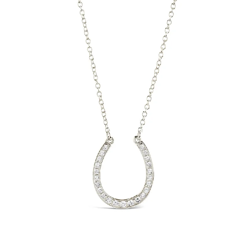 Drop earrings with pearl drops and gold accents for a chic and timeless look -CZ Horseshoe Pendant Necklace