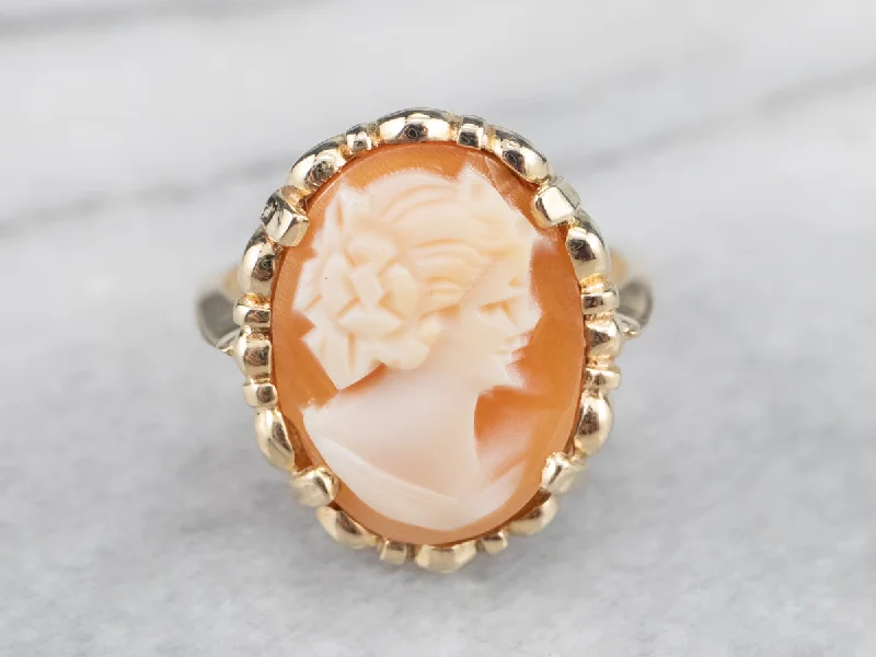 Restored antique gemstone rings regained their original stunning beauty-Vintage Gold Cameo Cocktail Ring