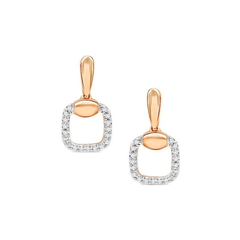 Delicate Diamond Outline Drop Studs