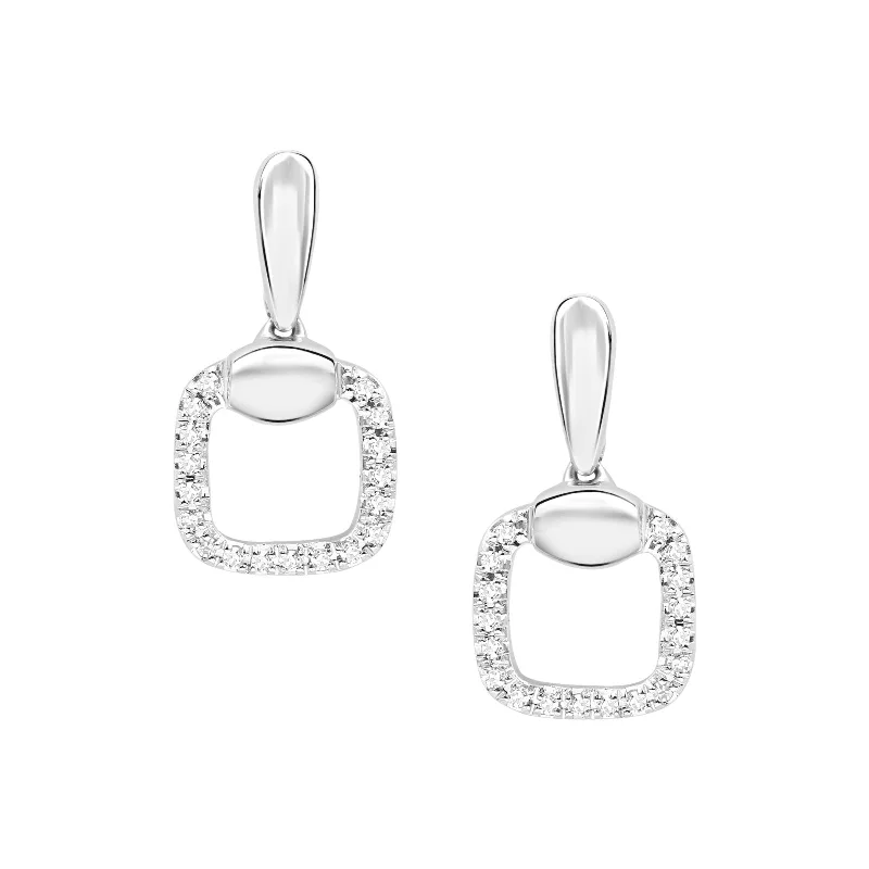 Delicate Diamond Outline Drop Studs