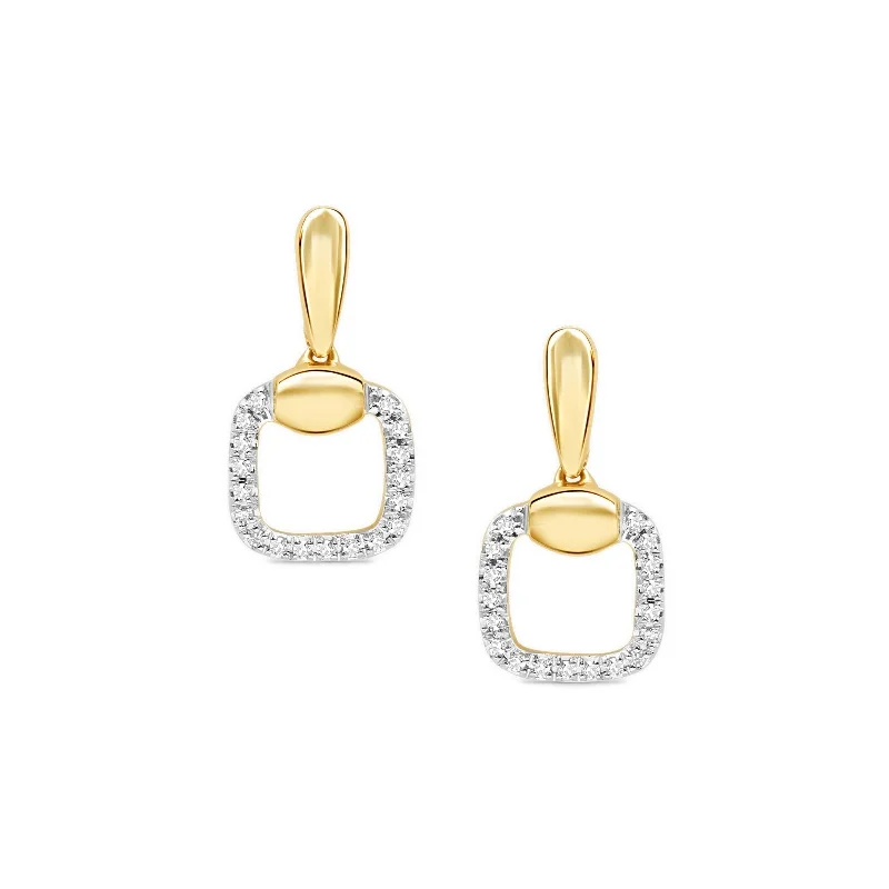 Delicate Diamond Outline Drop Studs