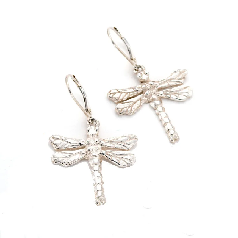 Rose gold drop earrings with unique, feminine shapes and delicate designs -Dragonfly Drop