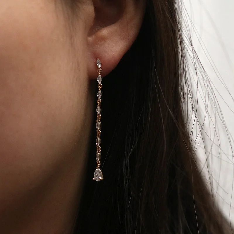 Drop earrings featuring sparkling zirconia stones for a luxurious yet affordable look -Tear drop cubic earrings