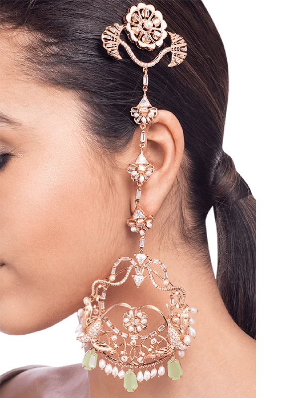 Drop earrings with sapphire blue stones for an elegant touch of color -Eden's Arbour Shoulder Grazers Earrings