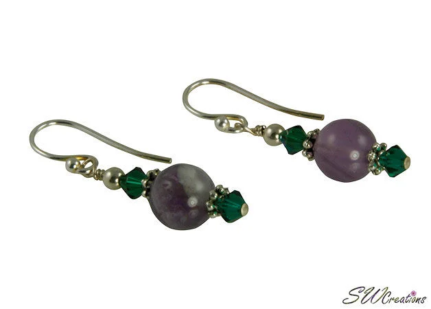 Emerald Green Fluorite Gemstone Earrings