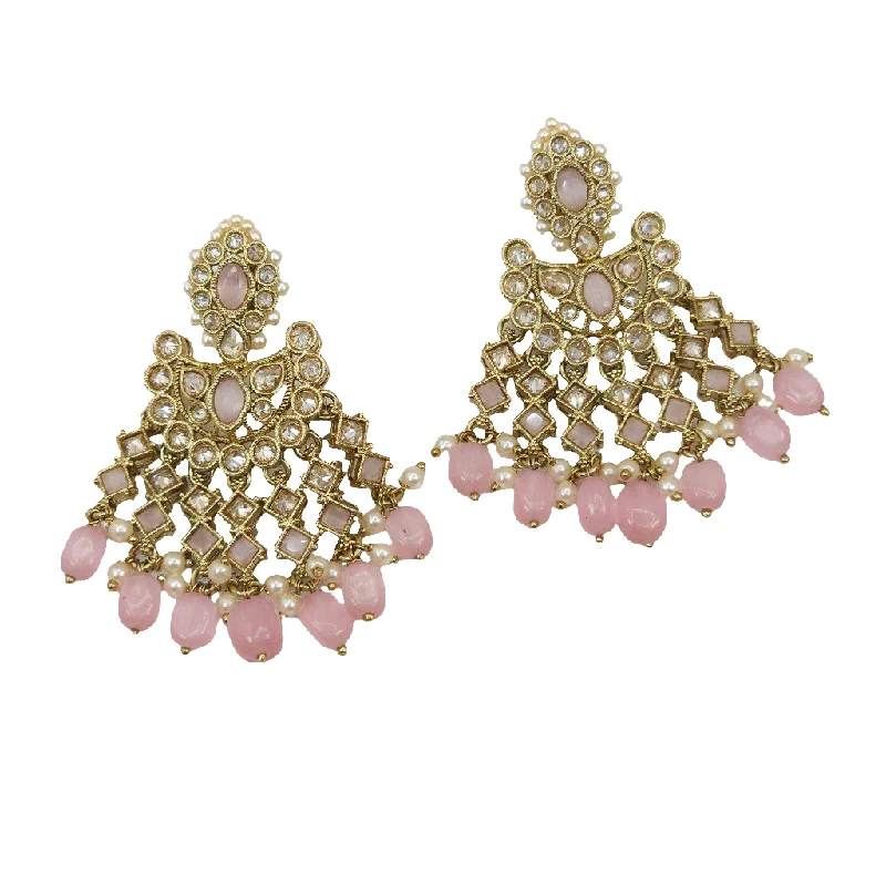 Unique drop earrings with gemstone clusters for a playful and chic appearance -Exquisite Polki Diamond Earrings Polki Jewellery