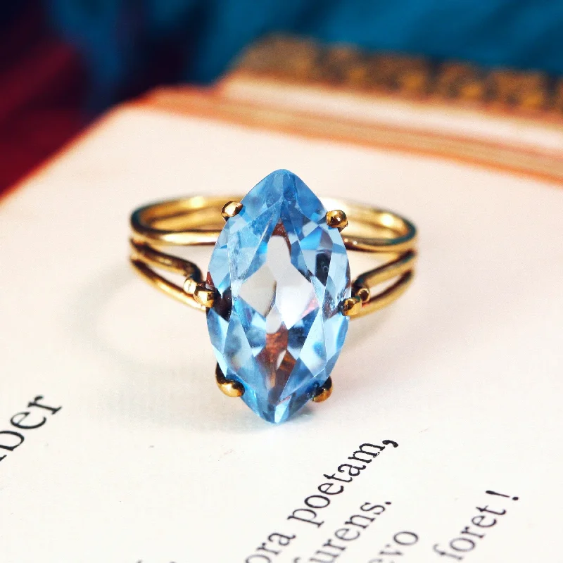 They ordered custom gemstone rings designed for special occasions-Fabulous Vintage Blue Spinel Cocktail Ring