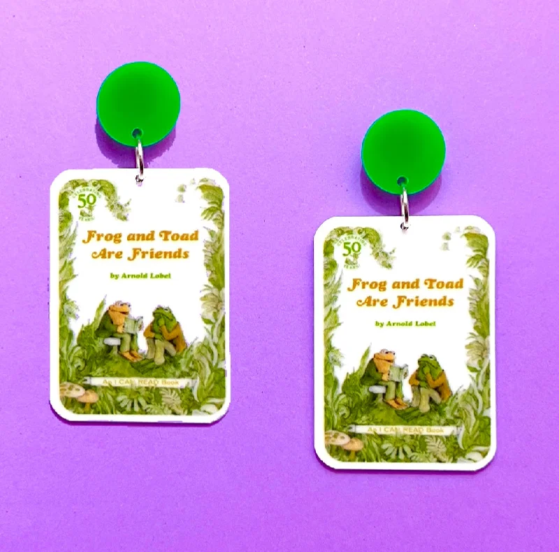 Drop earrings with angel wing designs for a symbolic and unique piece of jewelry -Frog & Toad Drop Earrings