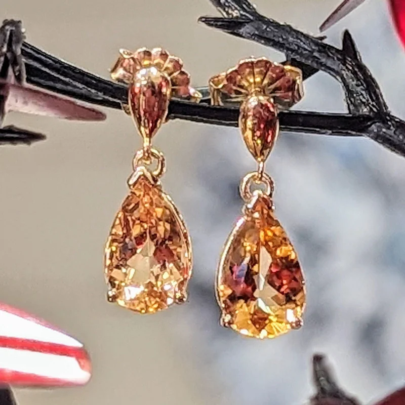 Golden Topaz Dangle Earrings