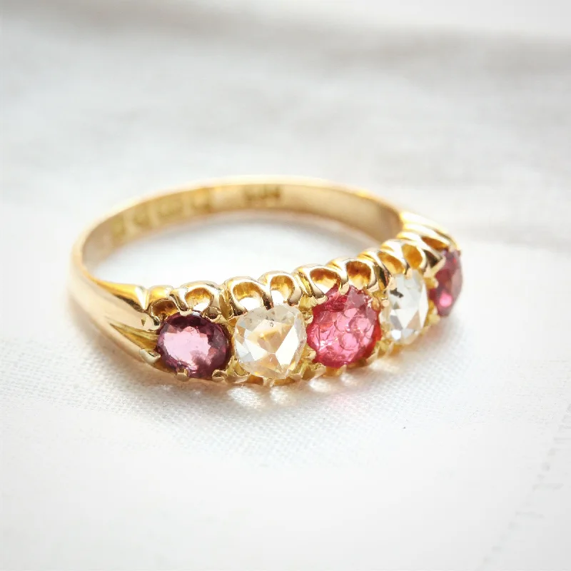 Bold statement gemstone rings for fashion lovers stood out-Grand Date 1906 Spinel & Rose Cut Diamond Ring