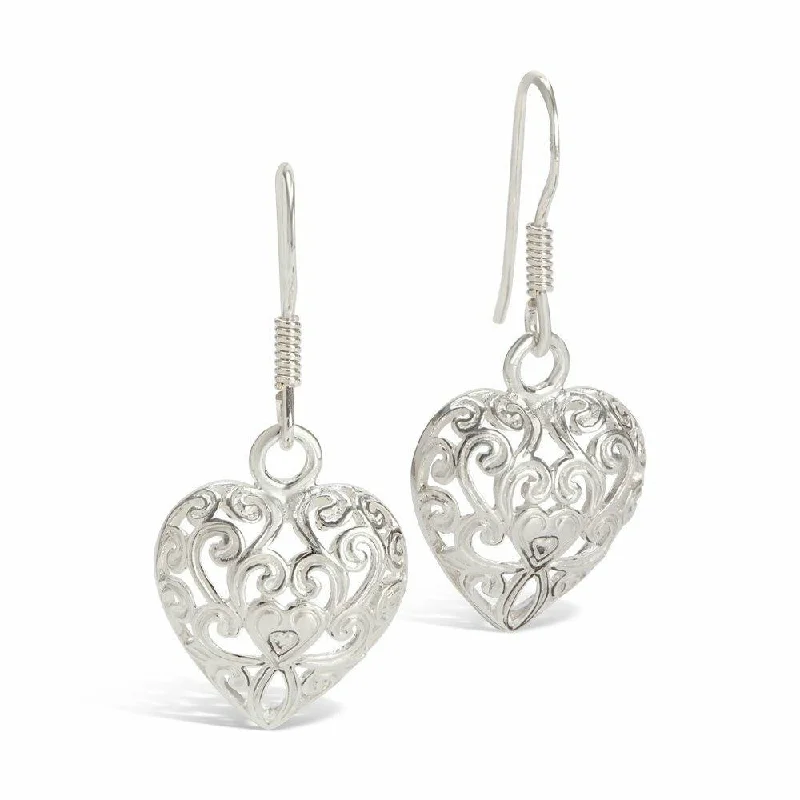 Drop earrings with silver or gold finish for versatile jewelry matching with outfits -Heart Earrings | Silver