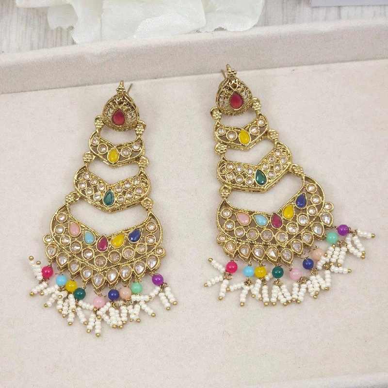 Designer drop earrings featuring modern artistry and unique materials for collectors -Jasmin Gold Drop Earrings for Women